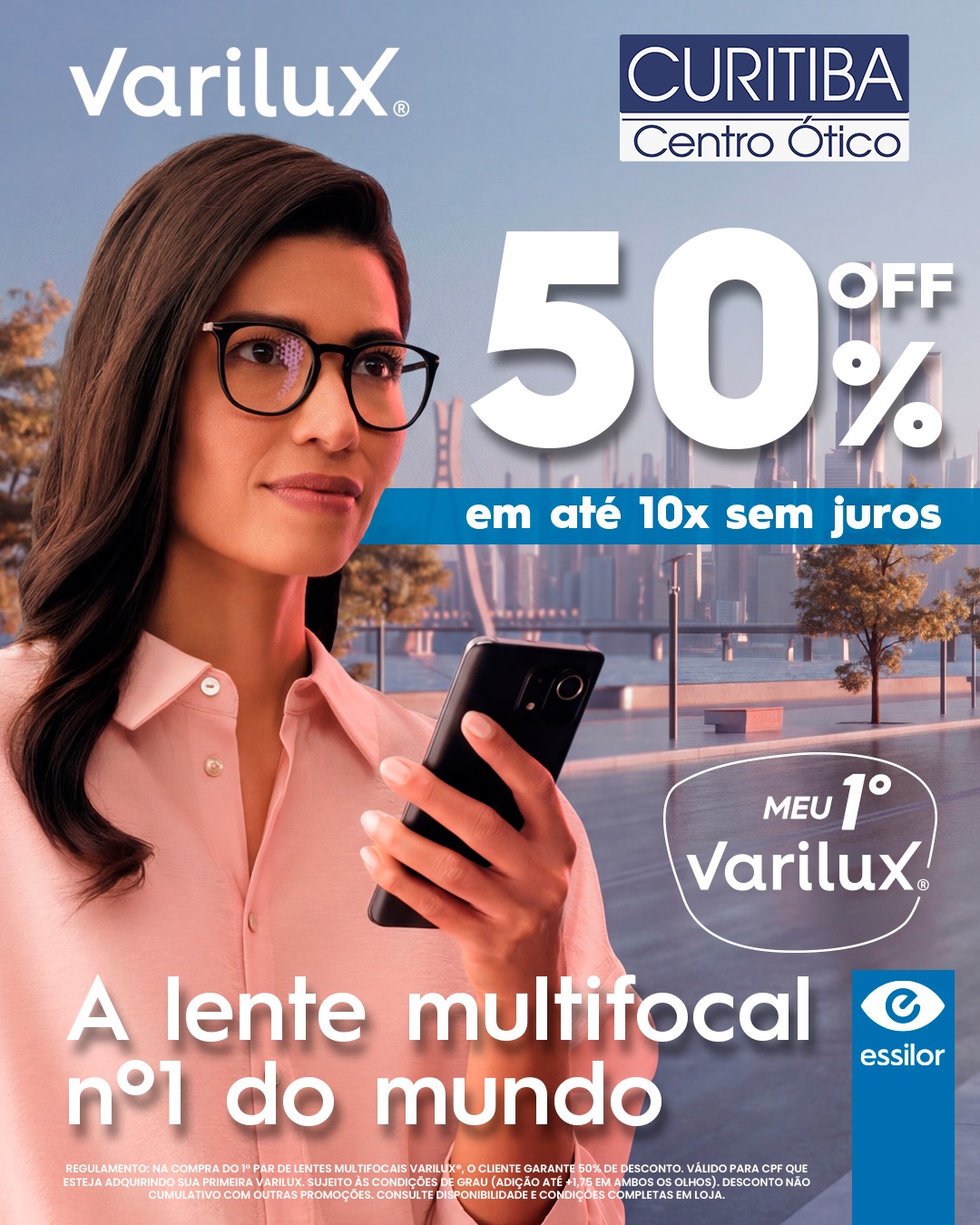 Varilux® 50% Off em até 10x sem juros